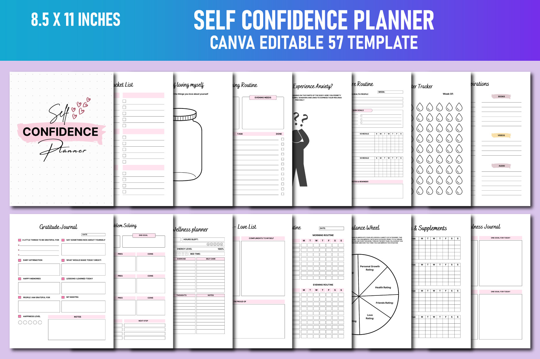 Self Confidence Planner Canva KDP Graphic by Lavlu Creative Zone ...