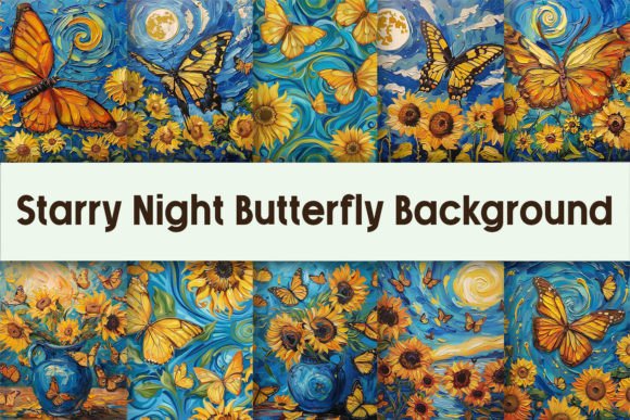 Starry Night Butterfly Background Graphic by Pamilah · Creative Fabrica