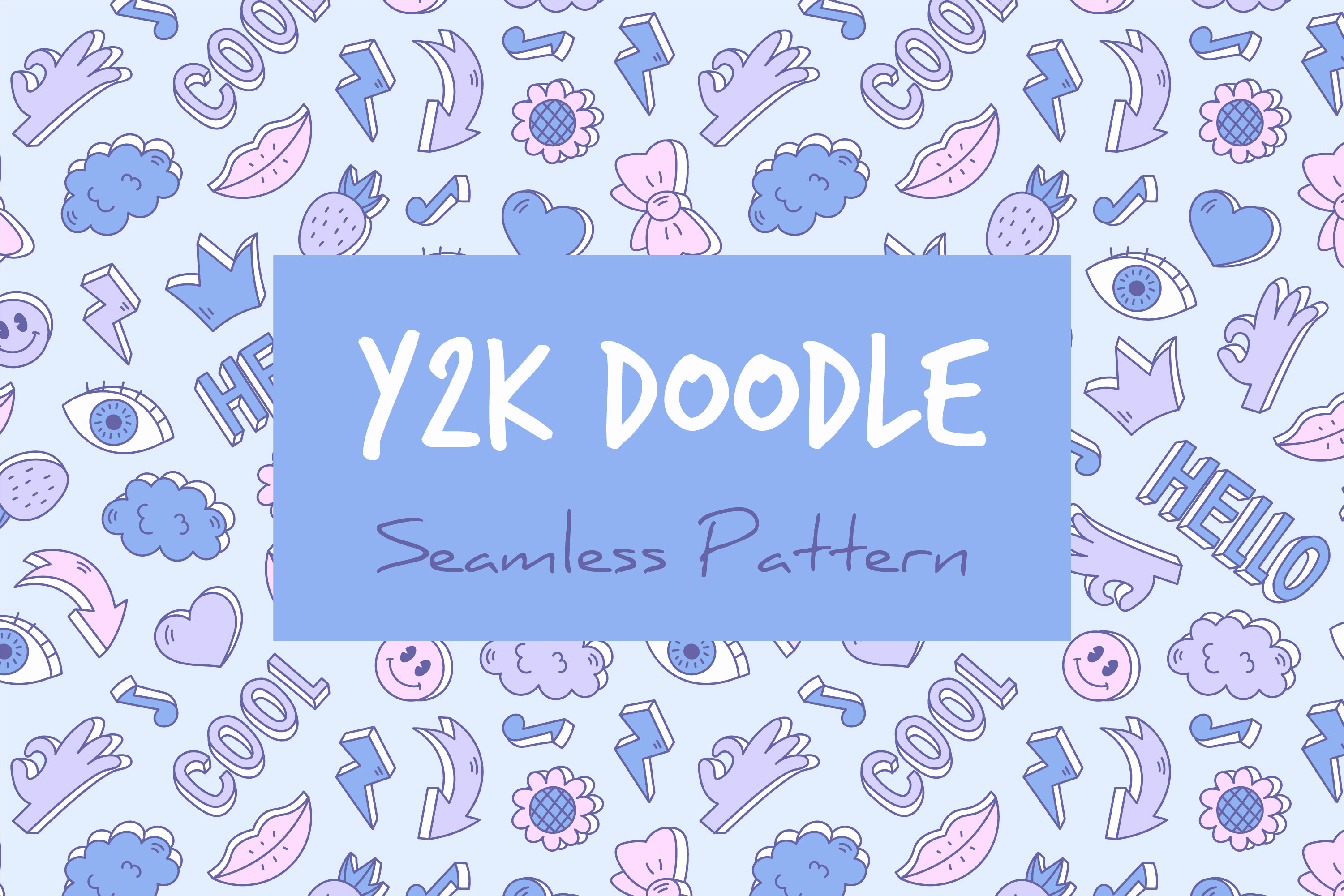 Y2k Doodle Seamless Pattern