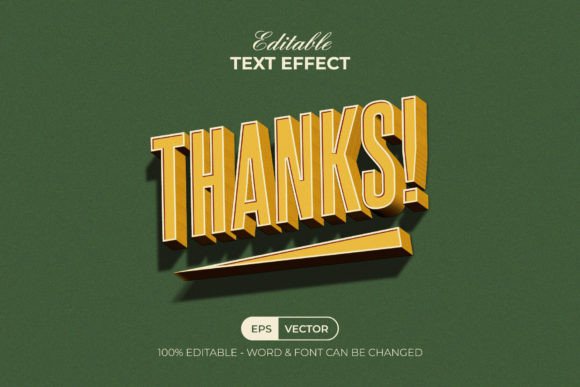 Yellow Text Effect 3D Vintage Style Illustration Styles de calques Par Mockmenot