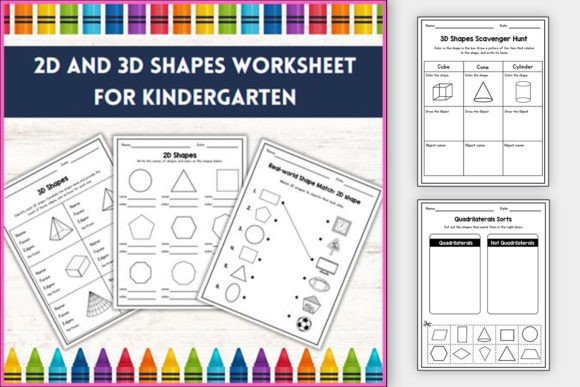 2D and 3D Shapes Worksheet Activities
