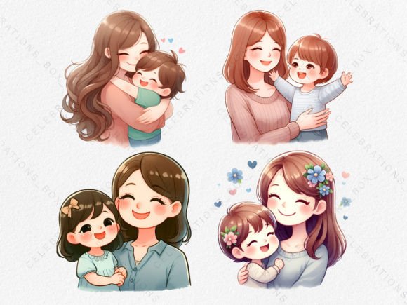 Cute Mother's Day, Mom and Baby PNG PNGs