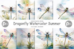 Digital Paper Dragonfly Summer Graphic by Artnoy · Creative Fabrica