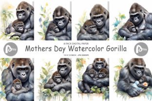 Digital Paper Mothers Day Gorilla Graphic by Artnoy · Creative Fabrica