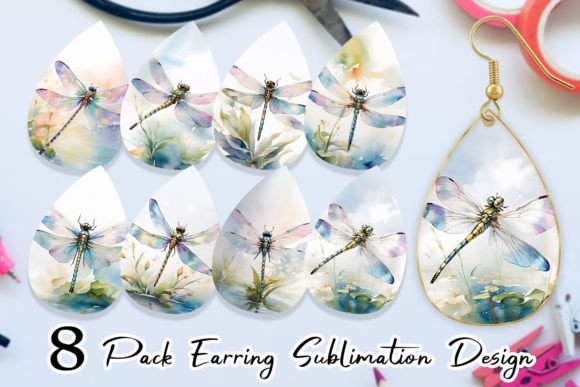 Earring Dragonfly Summer Graphic Crafts By Artnoy