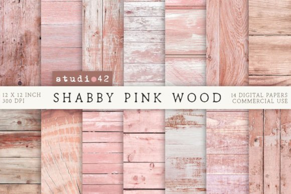 Shabby Pink Wood Textures Digital Papers