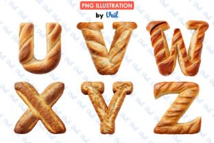 Bread Doodle Letters Alphabet Graphic by Veil · Creative Fabrica
