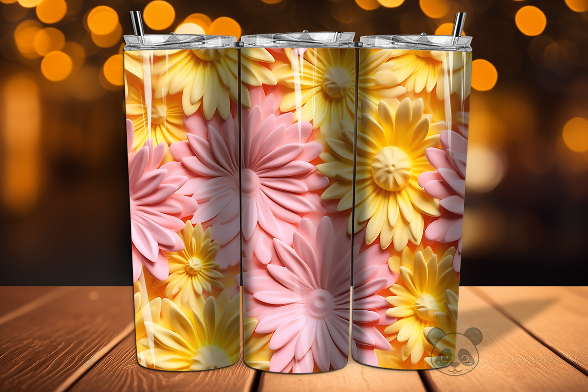 Daisy Flower 3D Seamless Pattern Graphic by Pandastic · Creative Fabrica