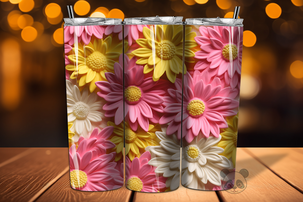 Daisy Flower 3D Seamless Pattern Graphic by Pandastic · Creative Fabrica