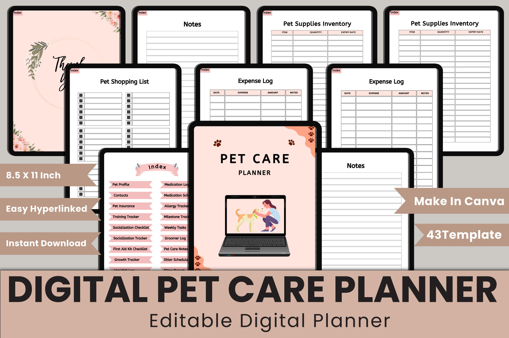 Digital Pet Care Planner Canva Interior Graphic by munjixpro · Creative ...