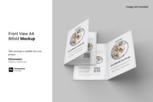 Front View A4 Bifold Mockup Graphic by Ian Mikraz · Creative Fabrica