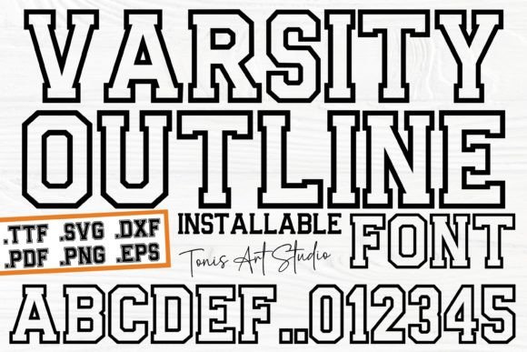 Ab Varsity Outline Font by TonisArtStudio preview