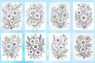 175 Wild Flowers Coloring Pages Adults Graphic by Creative Art ...