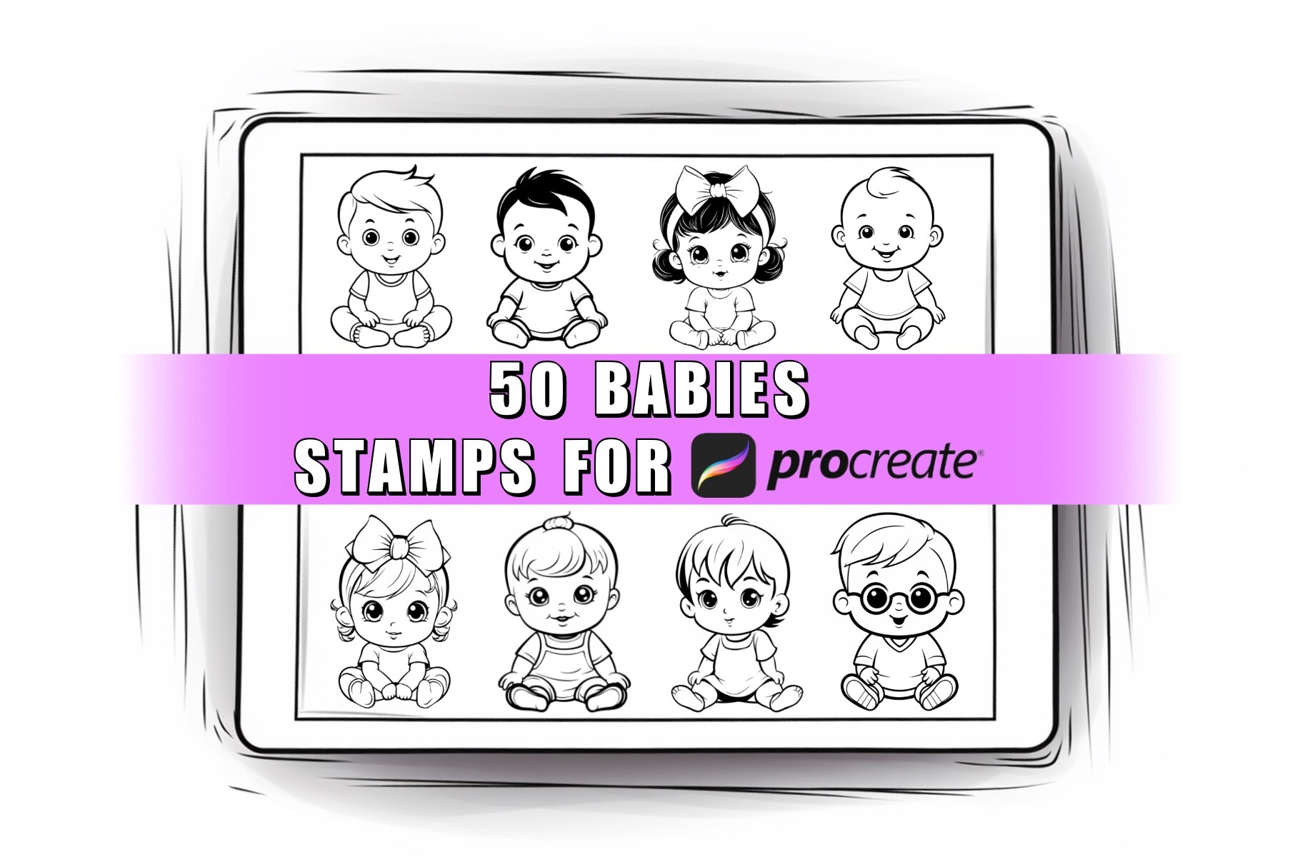 50 Baby Procreate Stamps Brushes Graphic by ProcreateSale · Creative ...