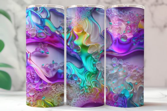 Abstract Neon Colors 3D Tumbler Grafik Druck-Vorlagen Von Oyonni design