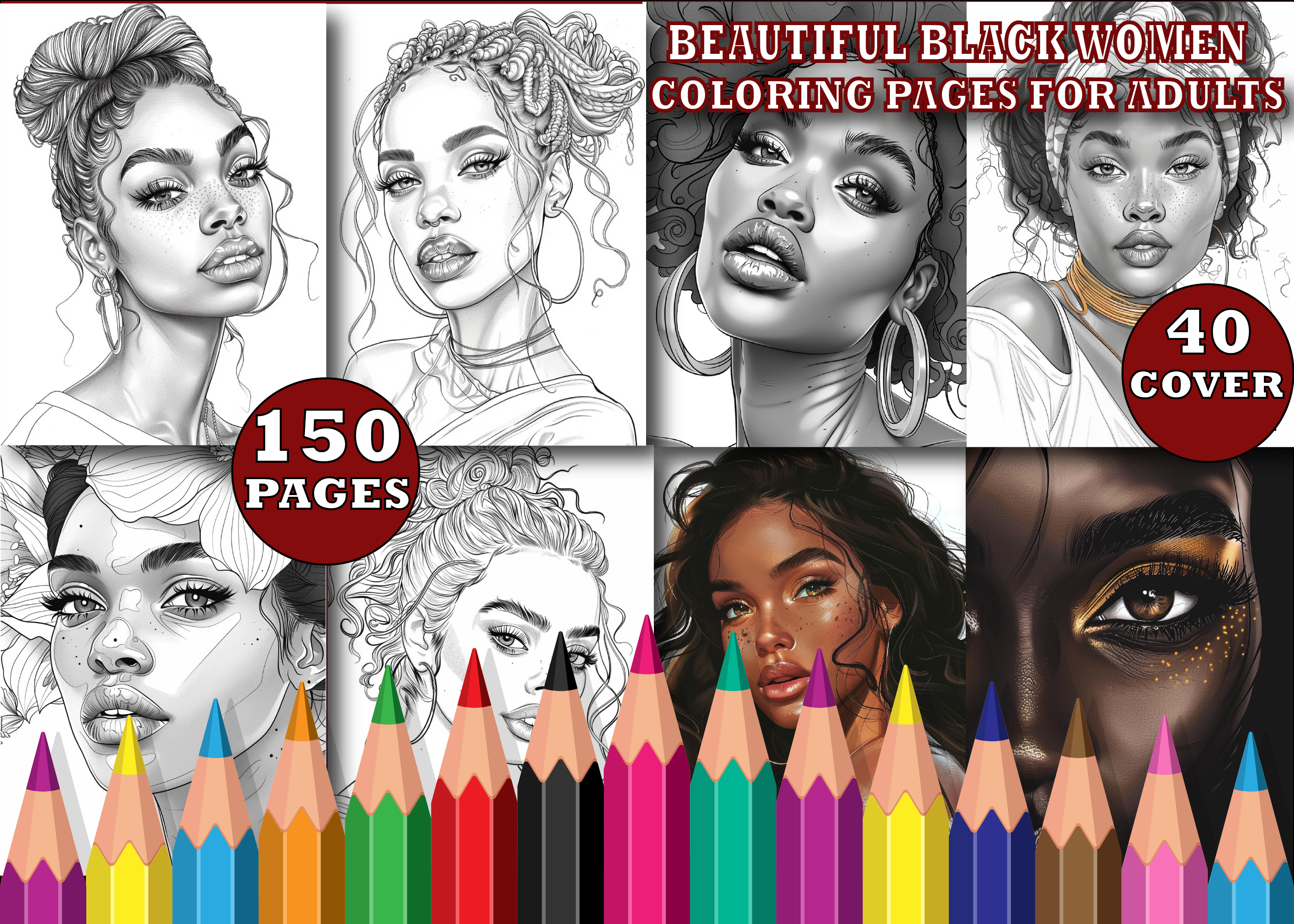 Beautiful Black Women Coloring Pages-KDP