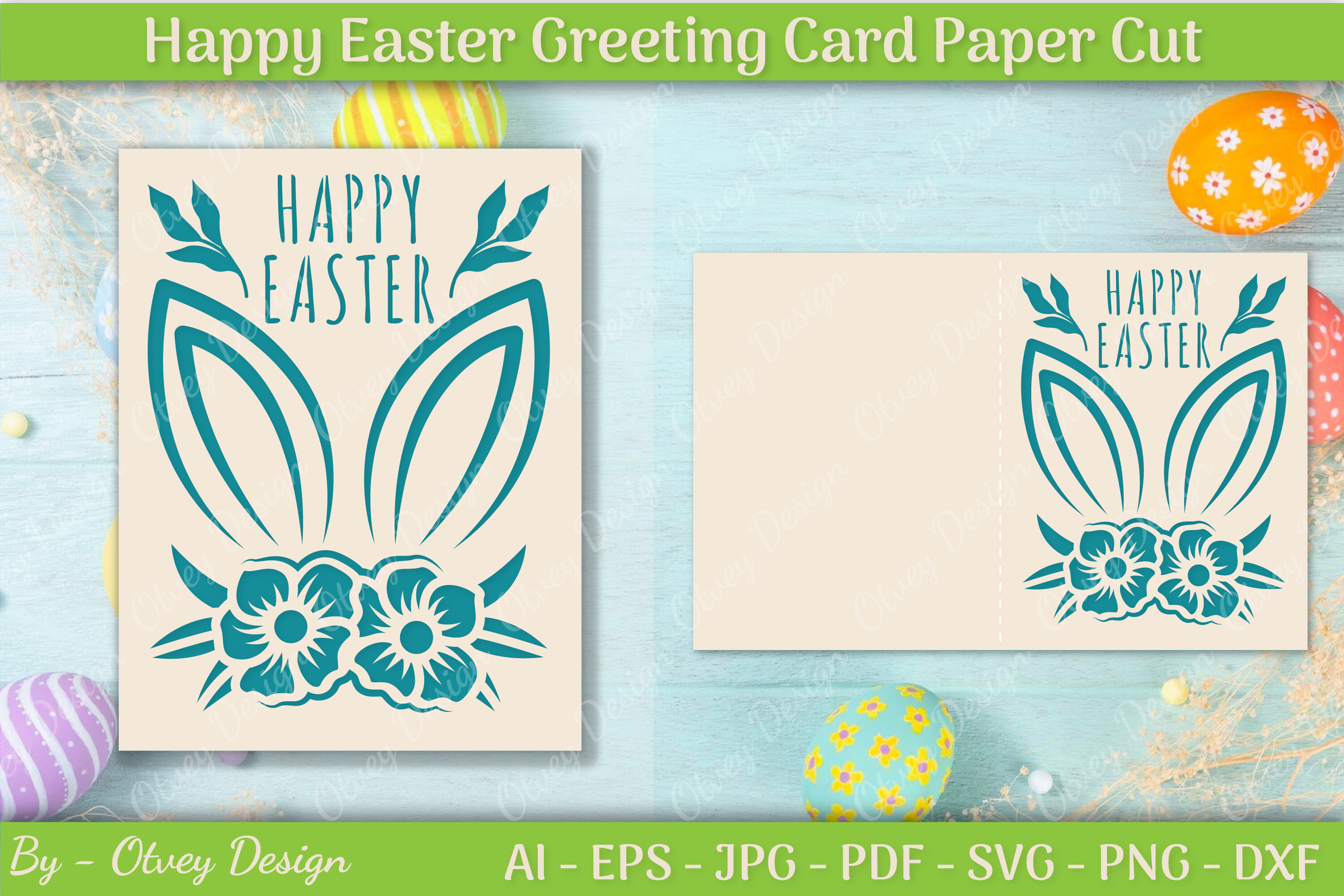Happy Easter Greeting Card SVG Graphic by Otvey Design · Creative Fabrica
