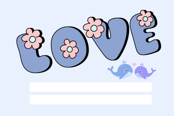 Hello Pink Flowers Font PNG with transparent background - Preview 2