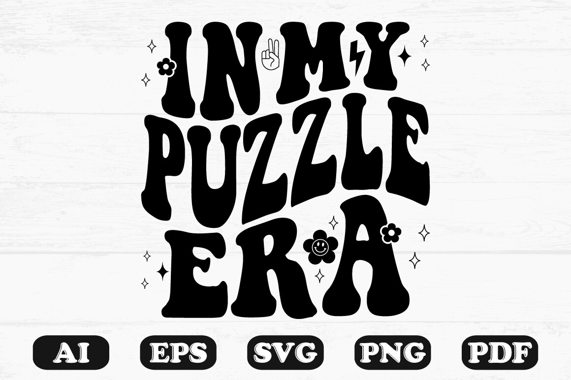 In My Puzzle Era Retro Wavy Svg T-shirt Graphic by hosneara 4767 ...