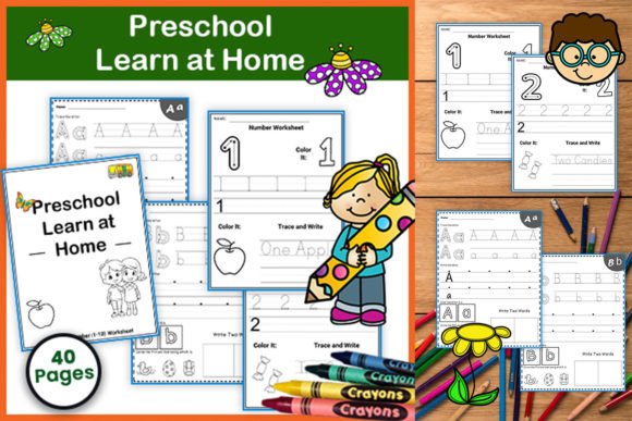 Learn at Home 1-10 Number Alphabet a - Z
