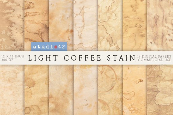 Light Coffee Stained Digital Papers