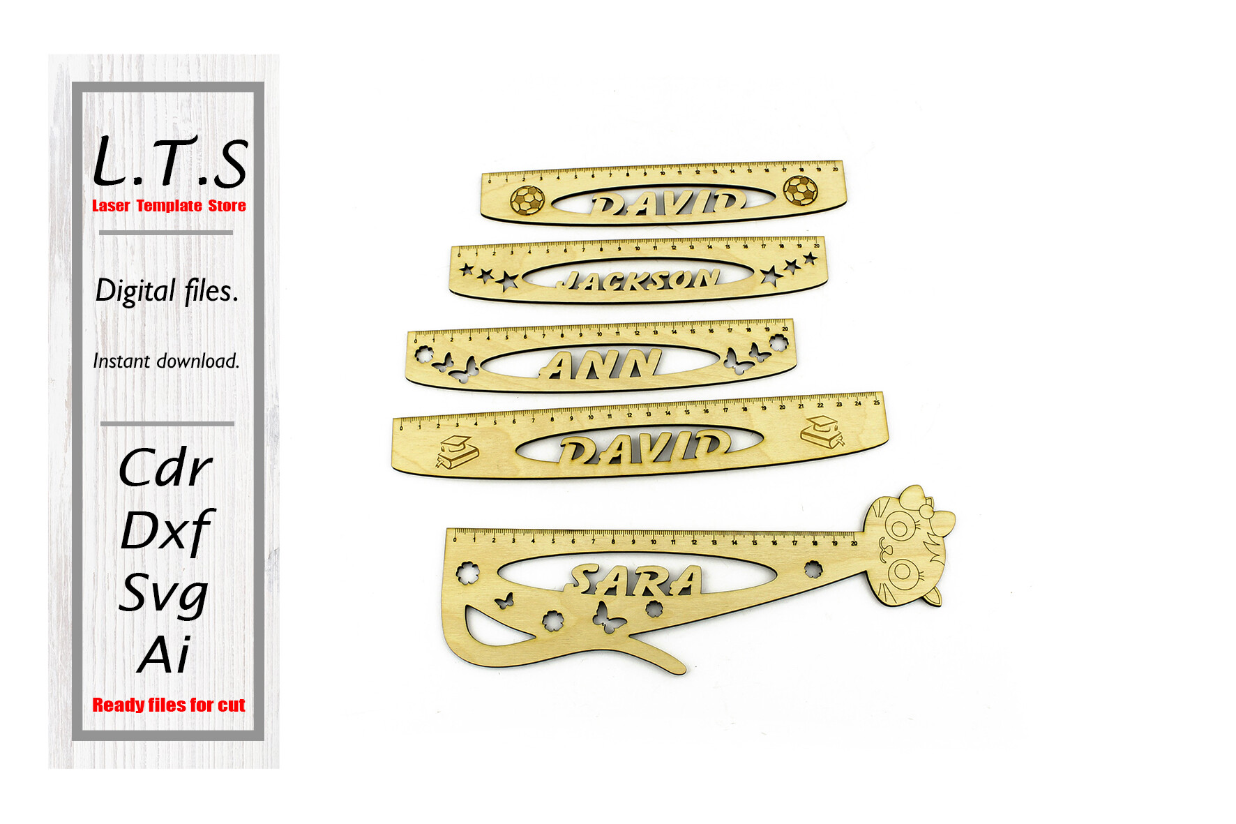 File With Ruler Rulers. Laser File. Personalized Rulers · Creative Fabrica