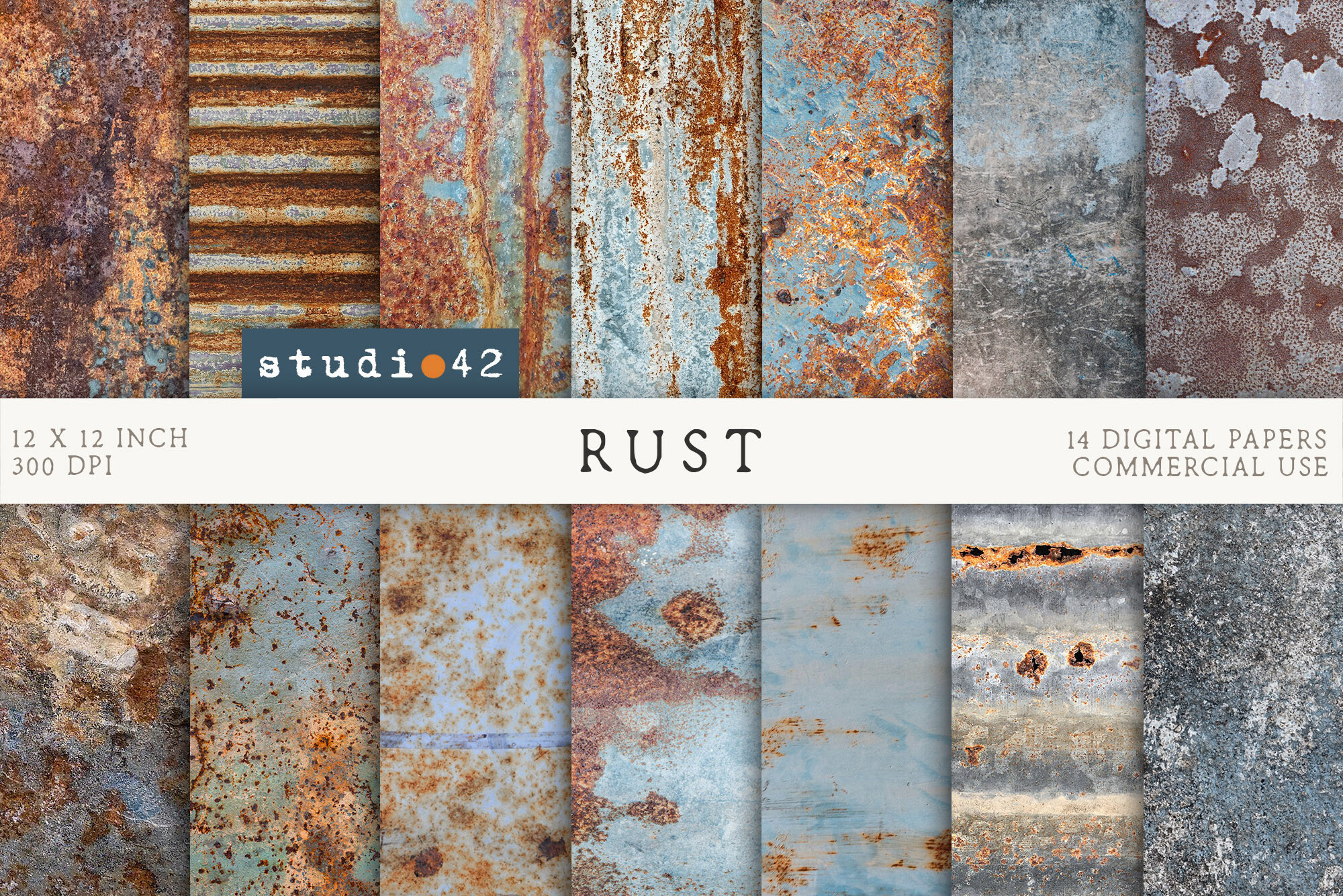 Rust Textures Digital Papers