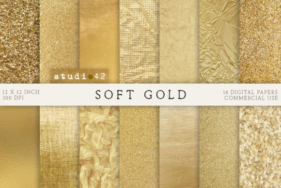 Soft Gold Digital Papers, Luxury Gold