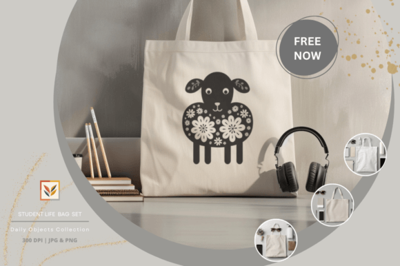 Student Life: Tote Bag Mockup Collection Grafica Borse Tote Di stylity