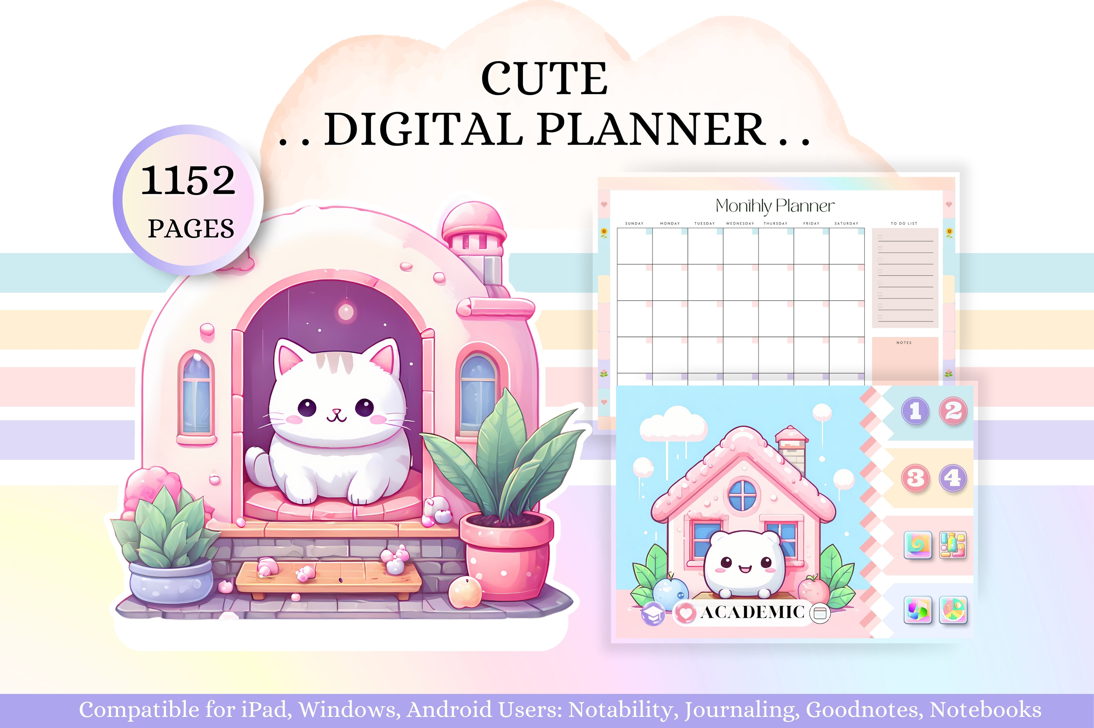 Undated Digital Planner Graphic by Tas Creative Studio · Creative Fabrica