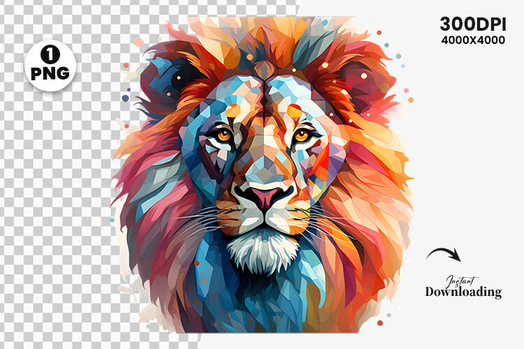 Watercolor Lion Sublimation Clipart PNG Graphic by Arslan DigitalCraft ...