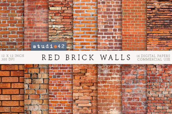 Brick Wall Textures Digital Paper Pack