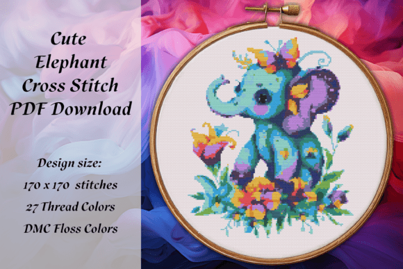 Cute Elephant Cross Stitch