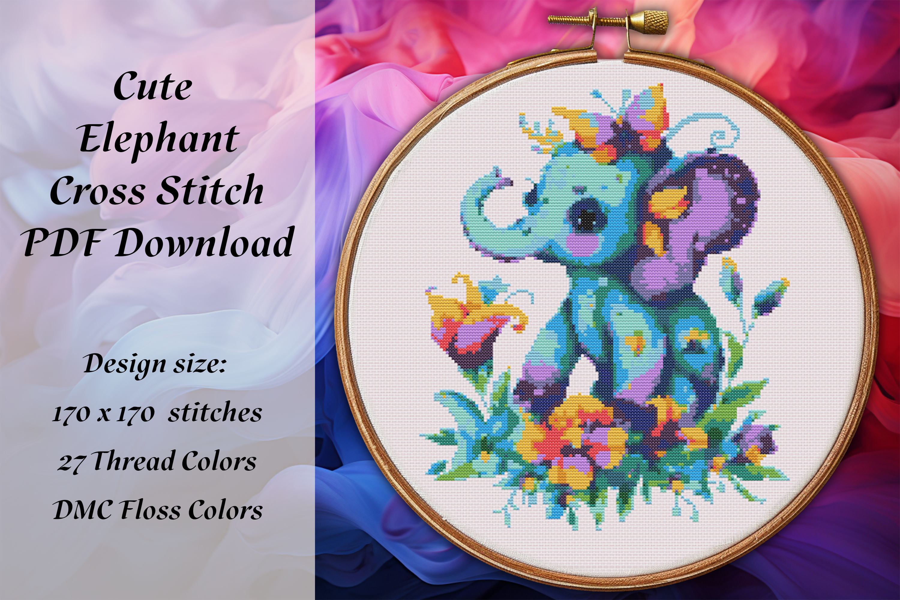 Cute Elephant Cross Stitch