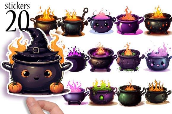 Cute Witch Halloween Stickers for Kids