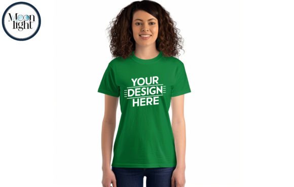 Gildan 64000 T-shirt,woman,lrish Green Mockup 7 Graphic T-Shirts By moonlight craft