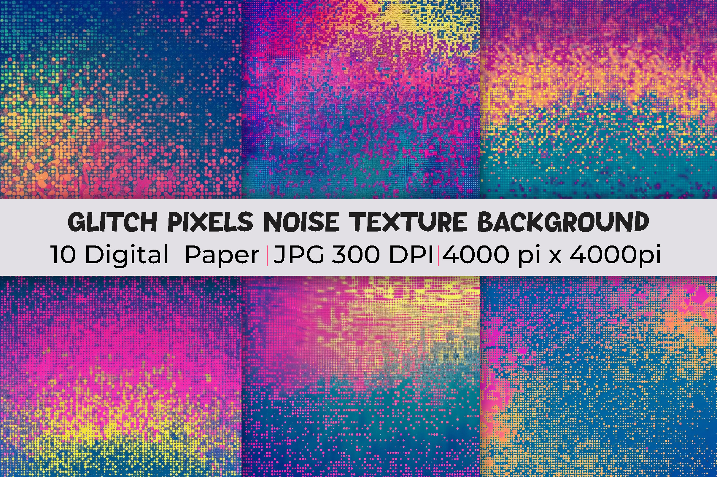 Glitch Pixels Noise Texture Backgrounds Graphic by mirazooze · Creative ...