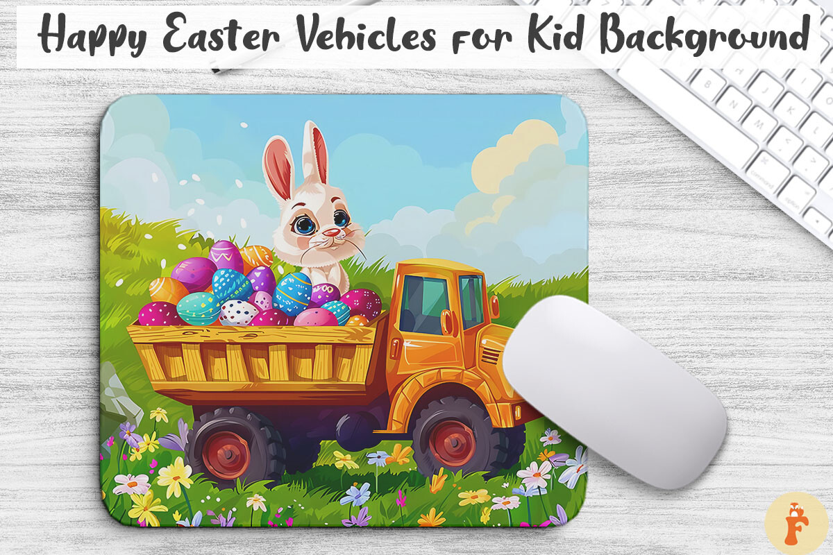 Happy Easter Vehicles for Kid Background Graphic by Foxmia · Creative ...