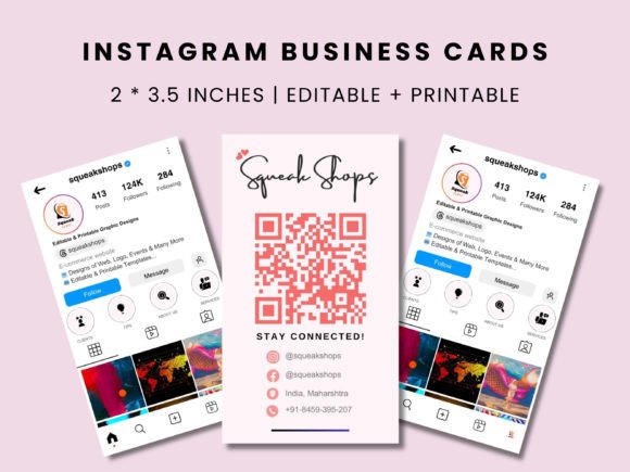 Instagram Business Cards Template Graphics