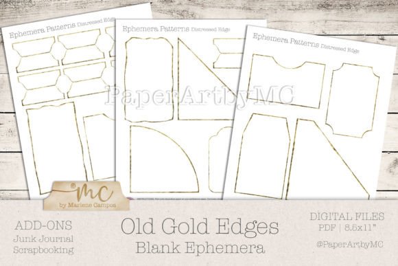 Old Gold Edge Blank Ephemera Template