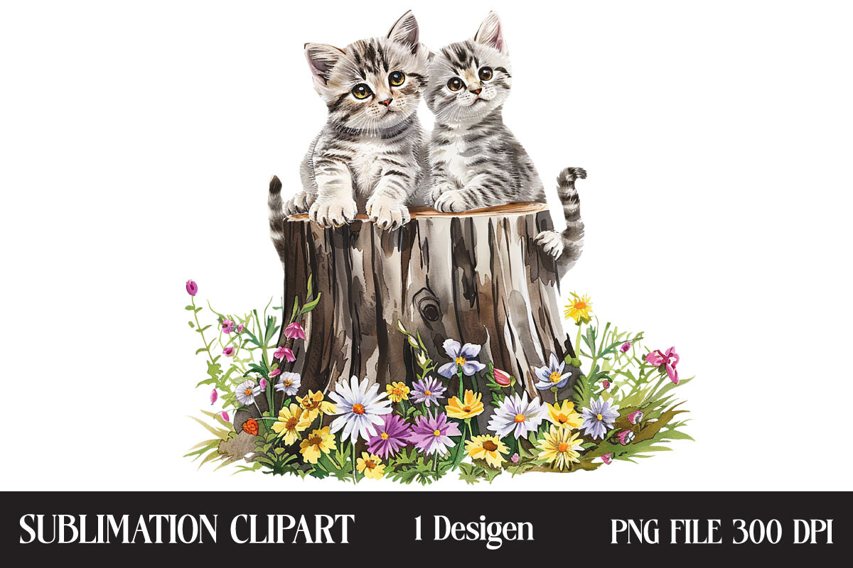 Watercolor Cat Clipart Graphic by Creative Design House · Creative Fabrica