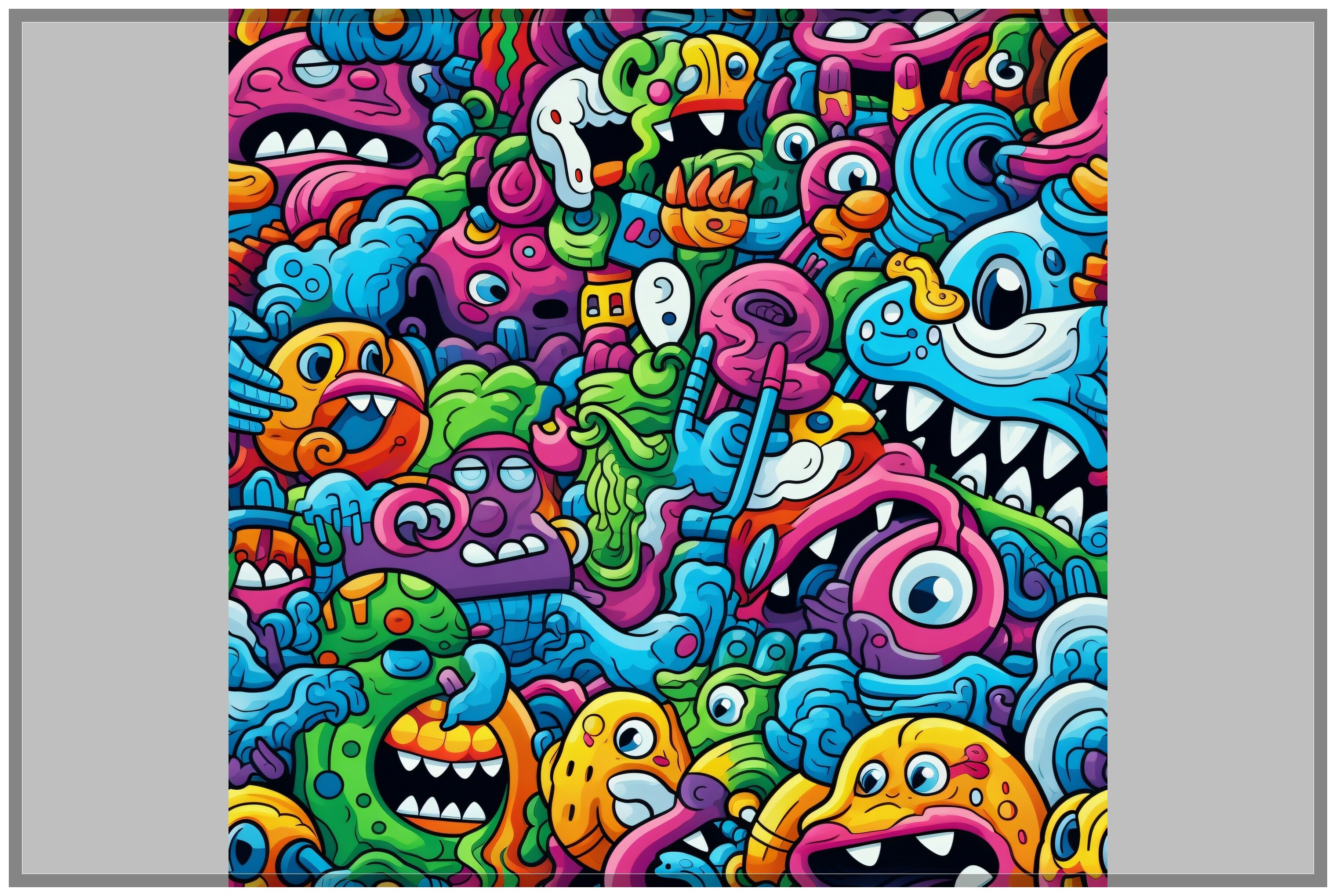 Doodle Characters Seamless Pattern Graphic by Forhadx5 · Creative Fabrica