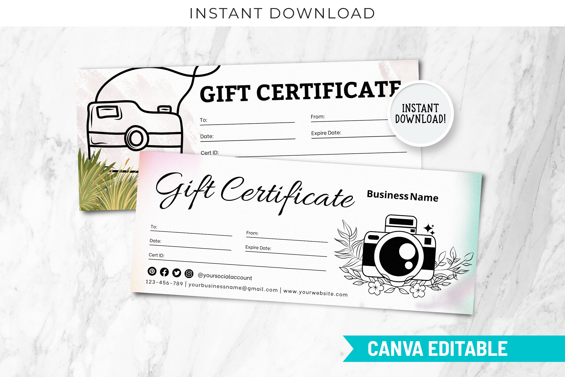 Editable Canva Photography Gift Voucher