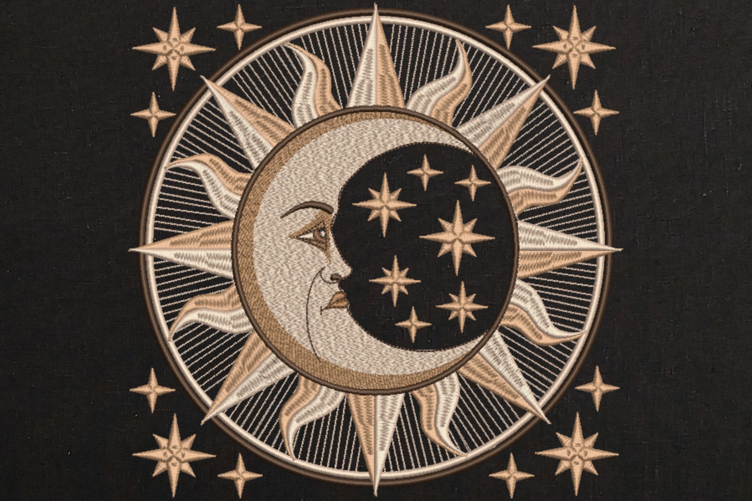 Face Moon and Stars