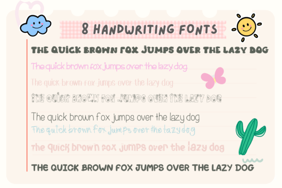 Handwritten Bundle  Font PNG with transparent background - Preview 1