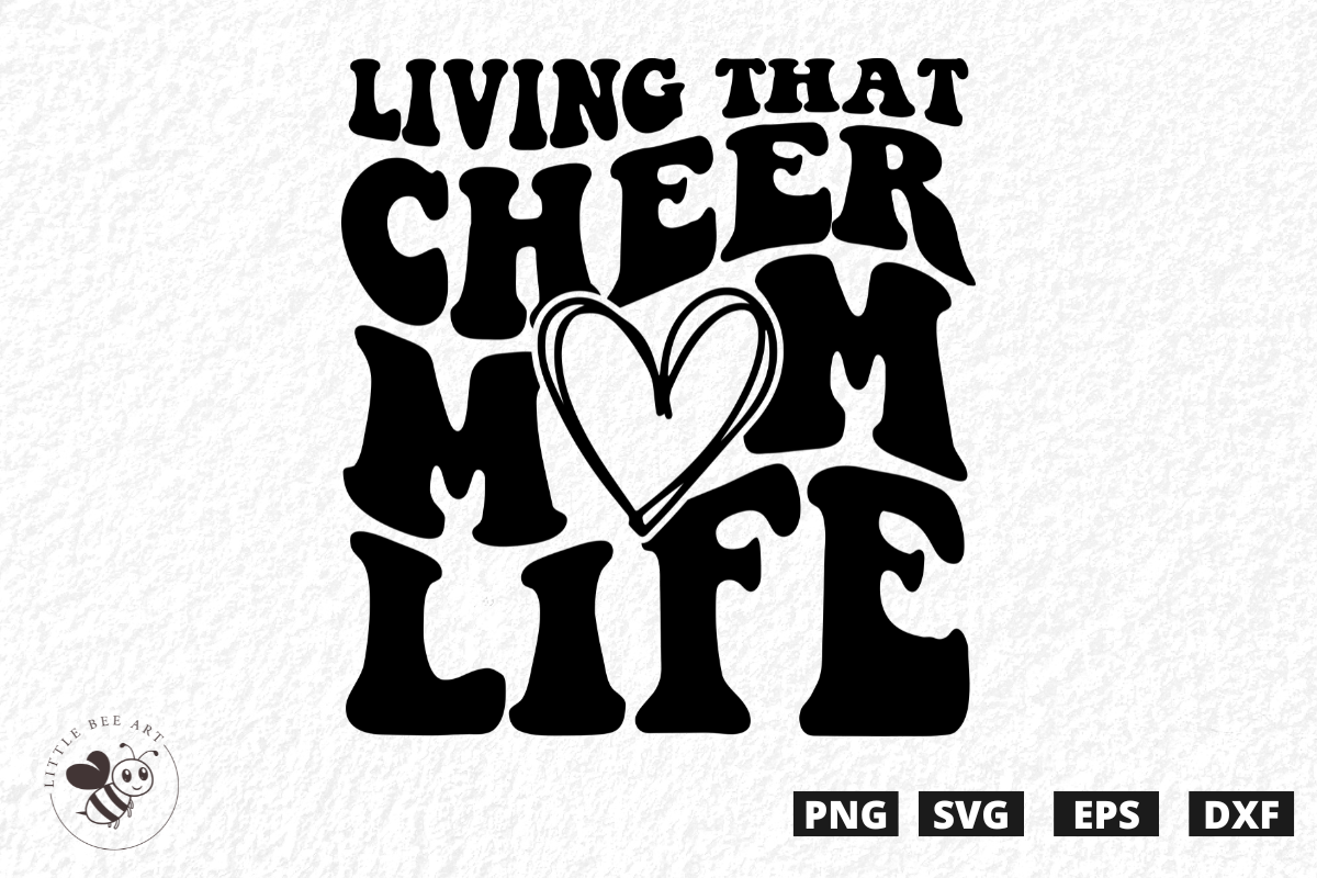 Living That Cheer Mom Life Wavy SVG Graphic by Three Dove · Creative ...