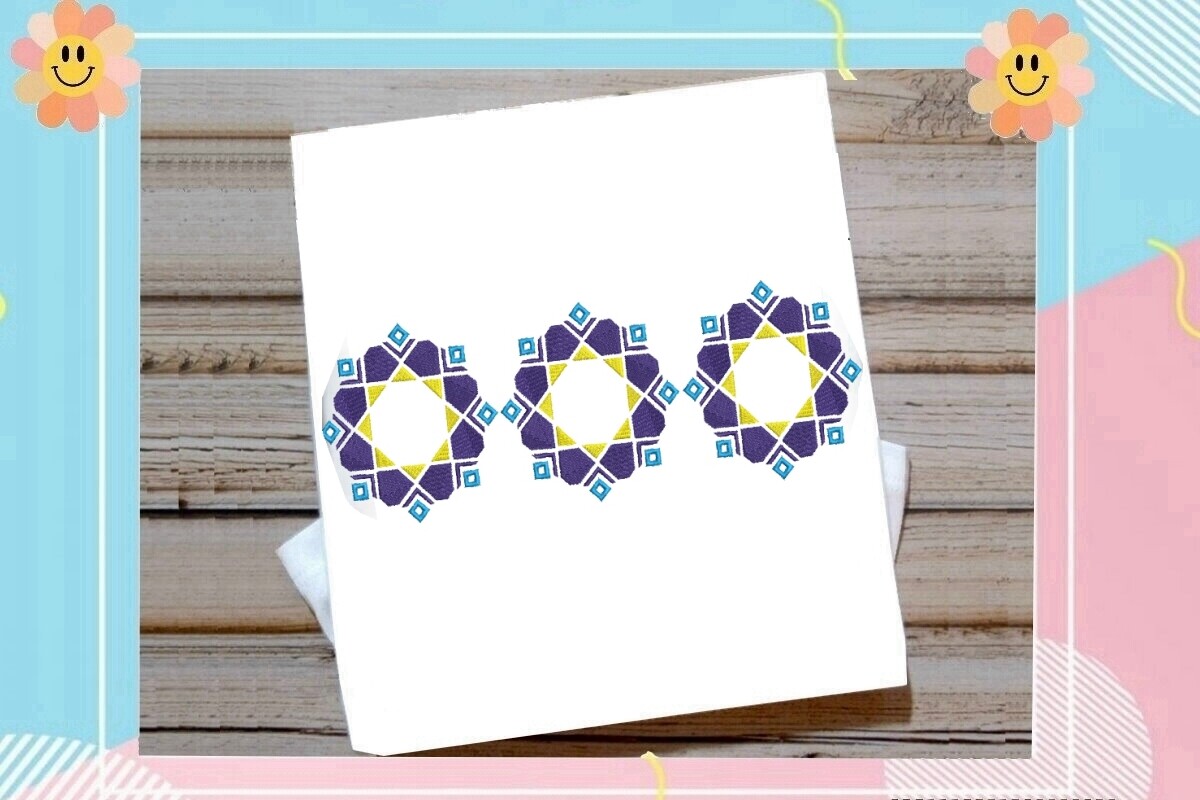 Moroccan Geometric Embroidery Delight 1 Ensemble