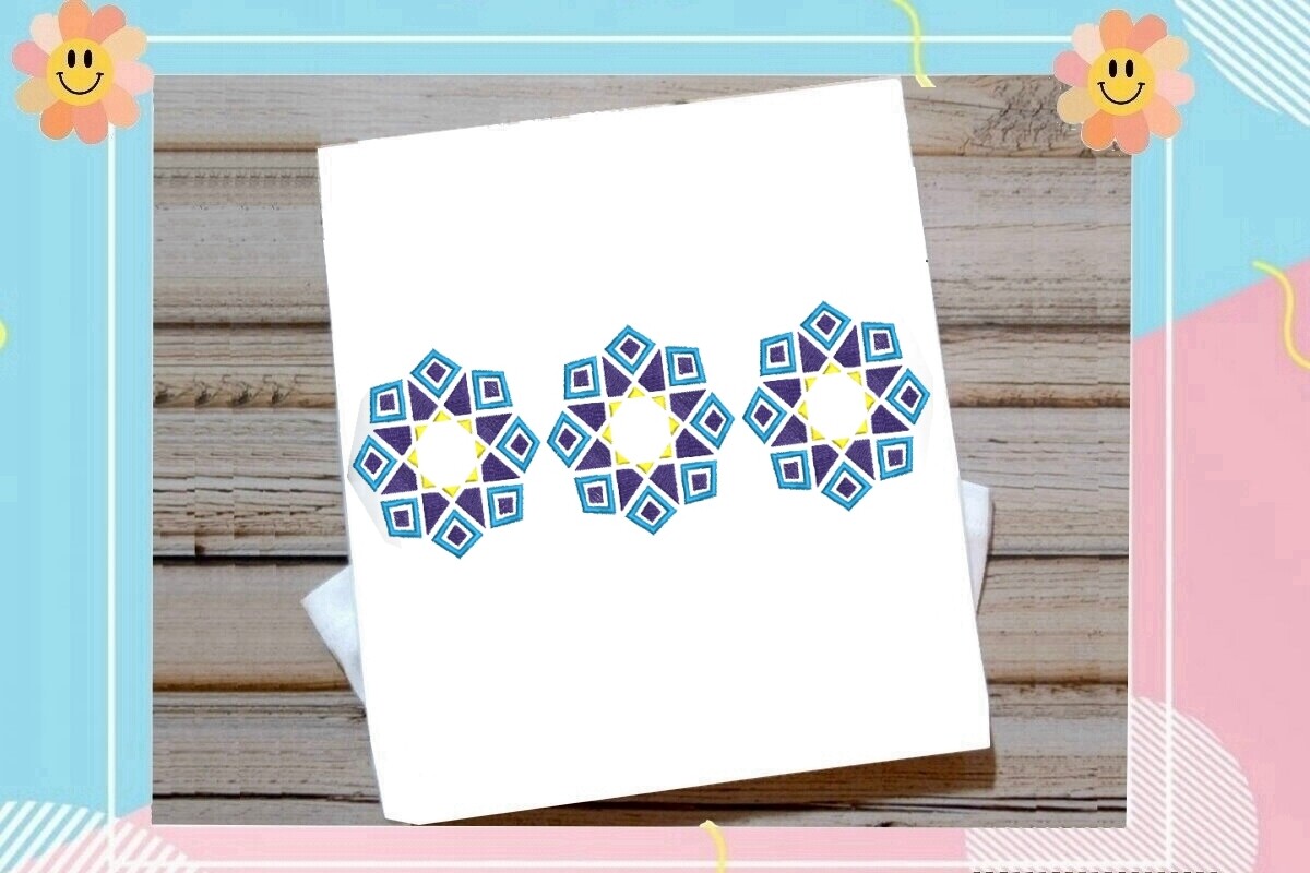 Moroccan Geometric Embroidery Delight 3 Ensemble