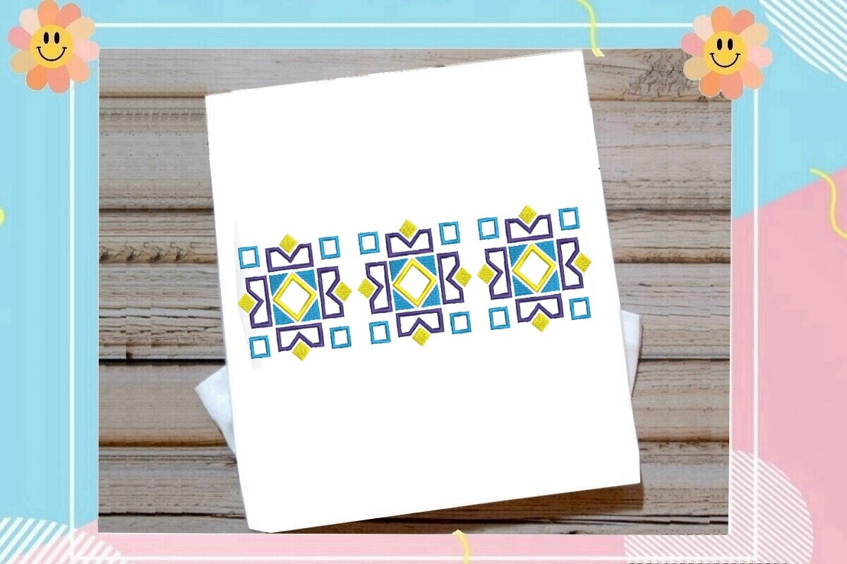 Moroccan Geometric Embroidery Delight 4 Ensemble