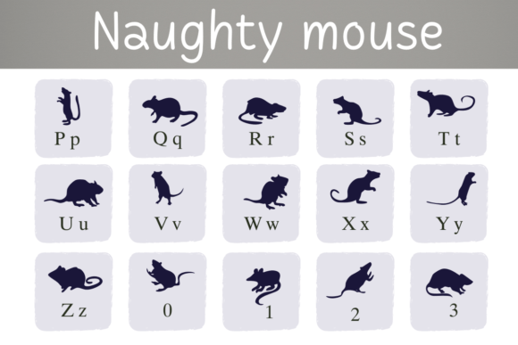 Naughty Mouse Font PNG with transparent background - Preview 3